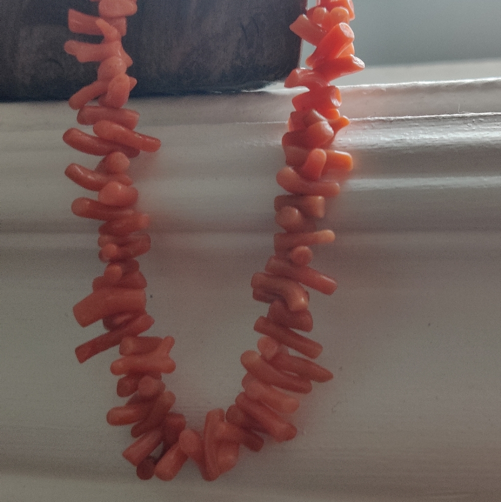 Genuine Undyed Coral Branch Necklace - Picture 10 of 16